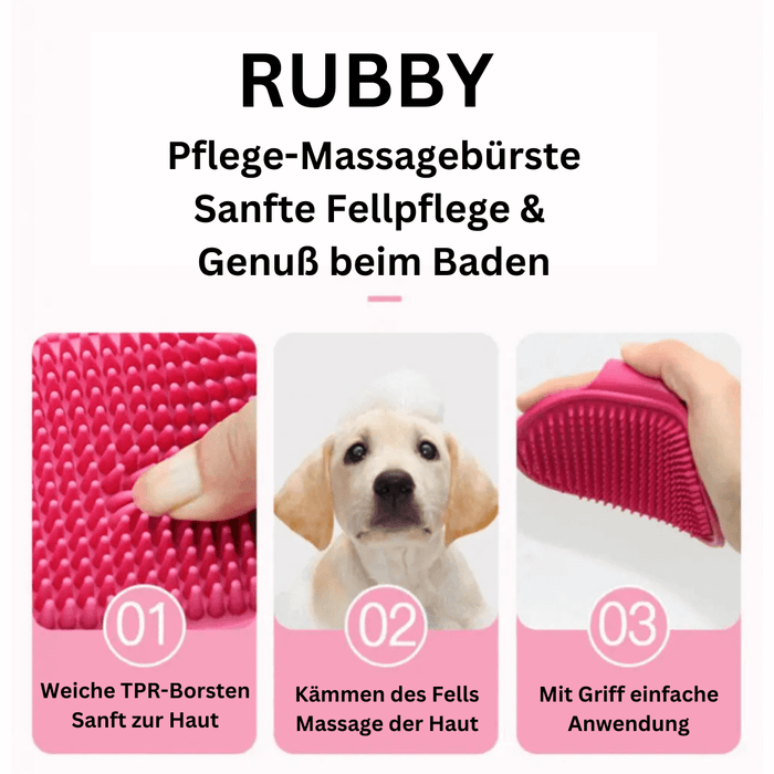 Liwopet RUBBY - The Ultimate Bath & Massage Brush for Your Pets' Grooming Bliss