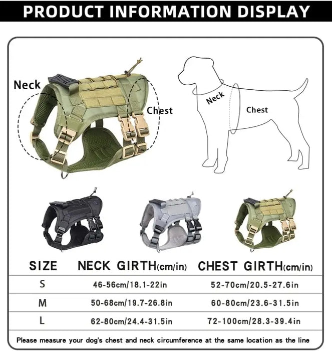 Liwopet TACTICOLLAR - Adjustable No-Pull Dog Vest for Training, Hunting & Walking