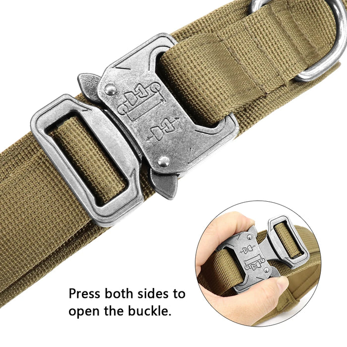 Liwopet HEAVYDUTY Tactical Dog Collar & Bungee Leash Set - Perfect for Training and Walks