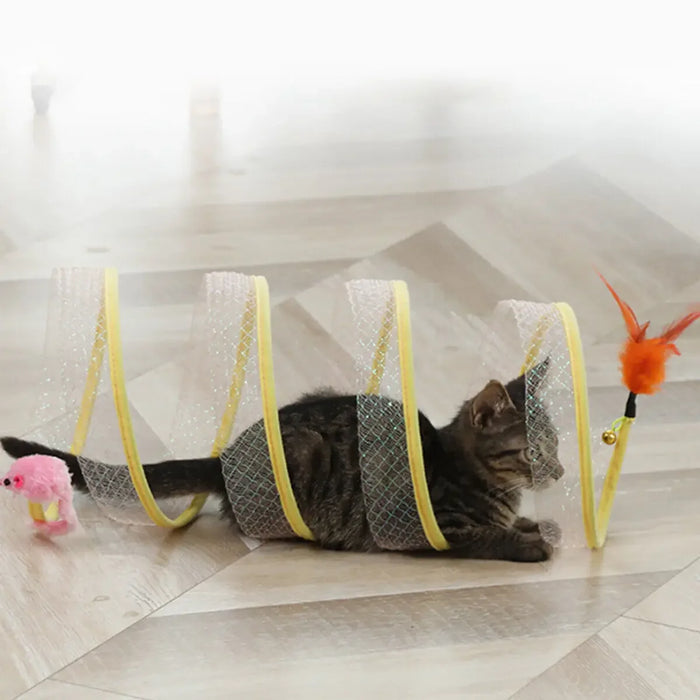 Liwopet TUNNELFUN Folded Cat Tunnel Toy - Interactive Play for Kittens and Cats